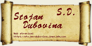 Stojan Dubovina vizit kartica